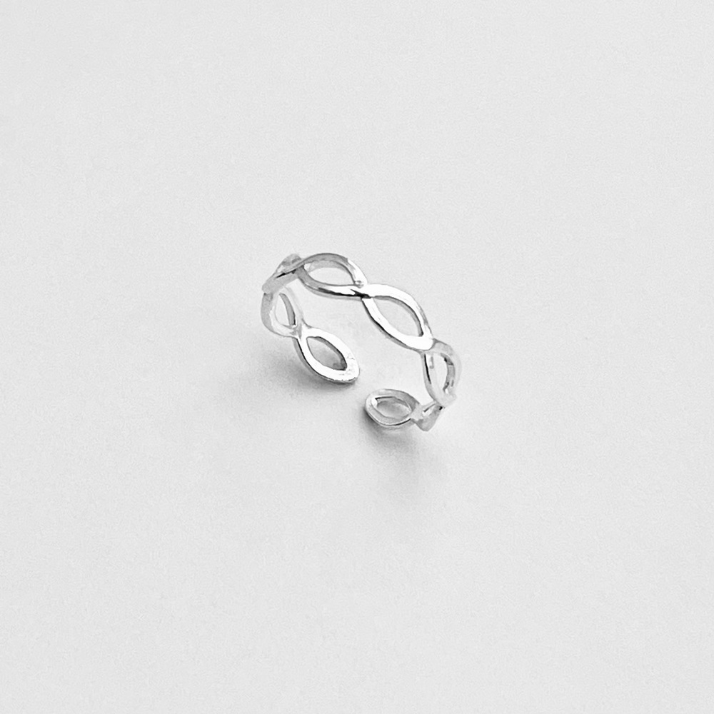 Sterling Silver Thin Braided Toe Ring, Dainty Rin… - image 5